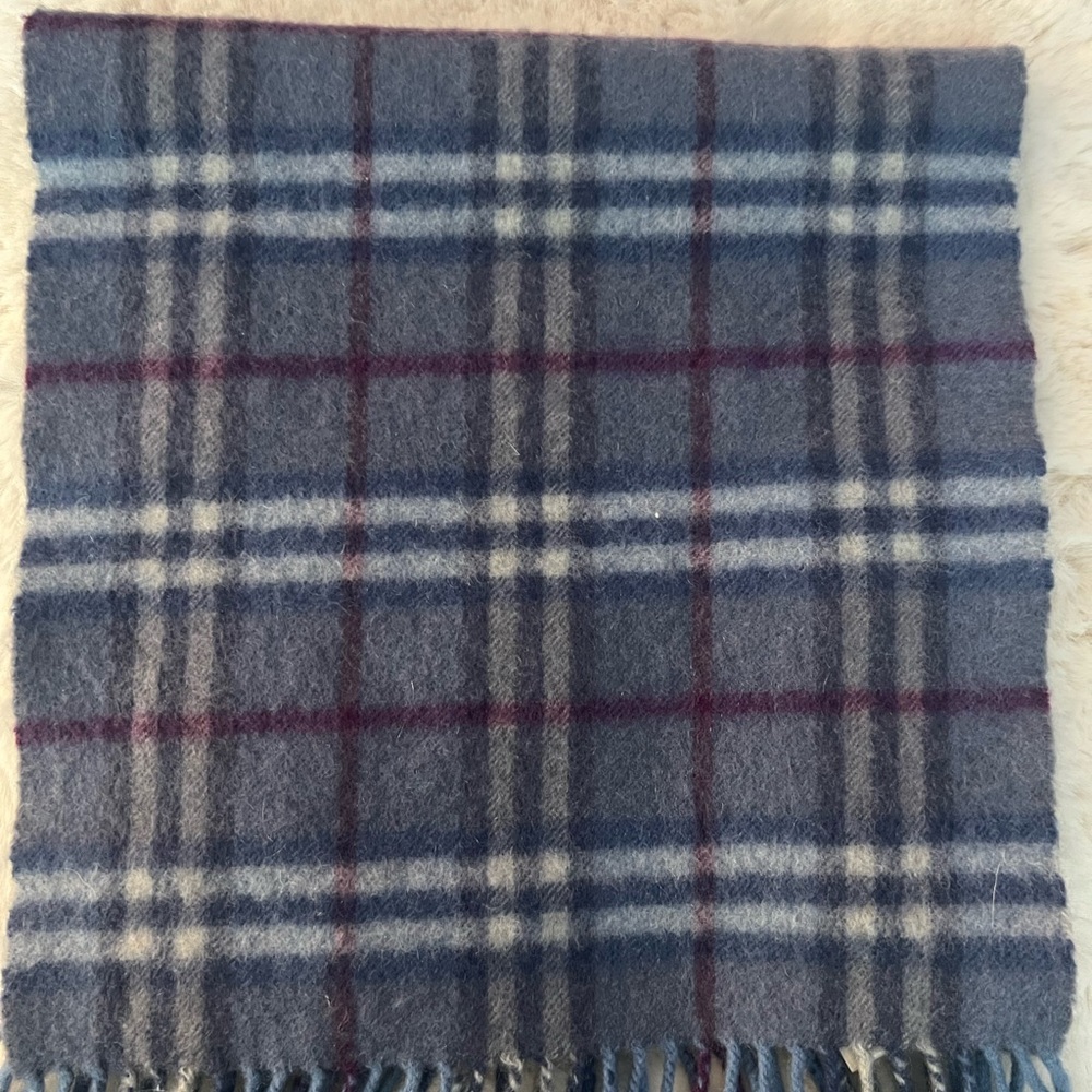 Burberry Checkered Scarf in Blue and Purple